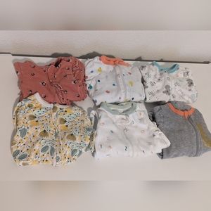 6 piece baby girl sleeper lot